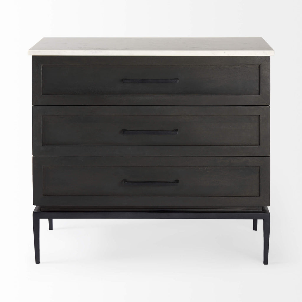 MERCANA DIVINA WHITE MARBLE TOP ACCENT CABINET 69201-AB