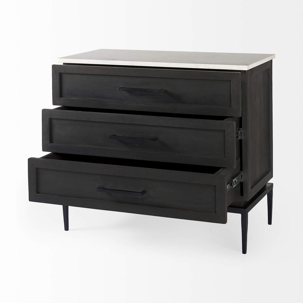 MERCANA DIVINA WHITE MARBLE TOP ACCENT CABINET 69201-AB