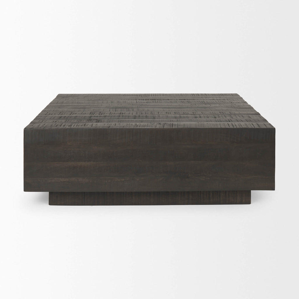 MERCANA  HAYDEN DARK BROWN WOOD SQUARE COFFEE TABLE 70117