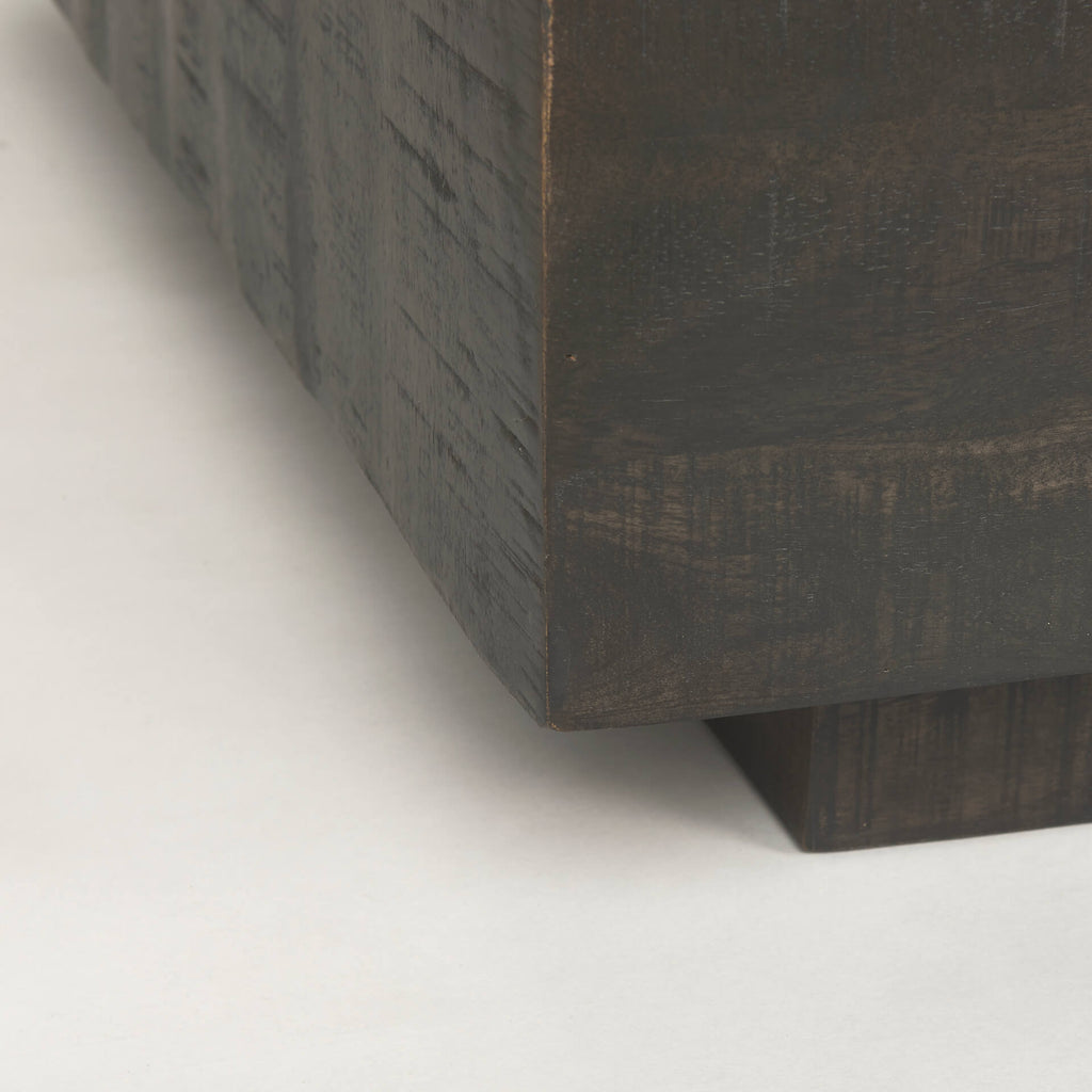 MERCANA  HAYDEN DARK BROWN WOOD SQUARE COFFEE TABLE 70117