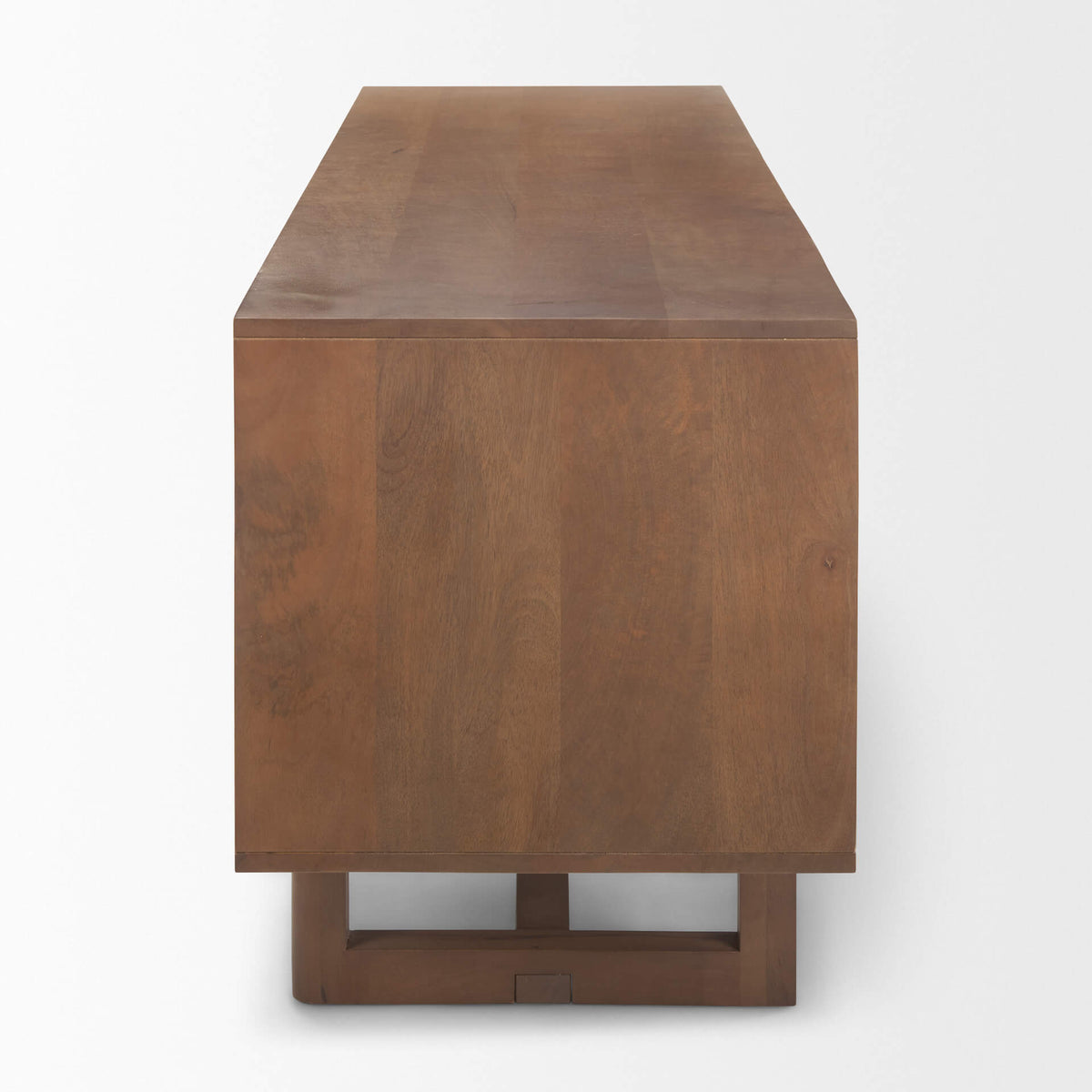 MERCANA GRIER MEDIUM BROWN WOOD WITH CANE MEDIA CONSOLE 69897
