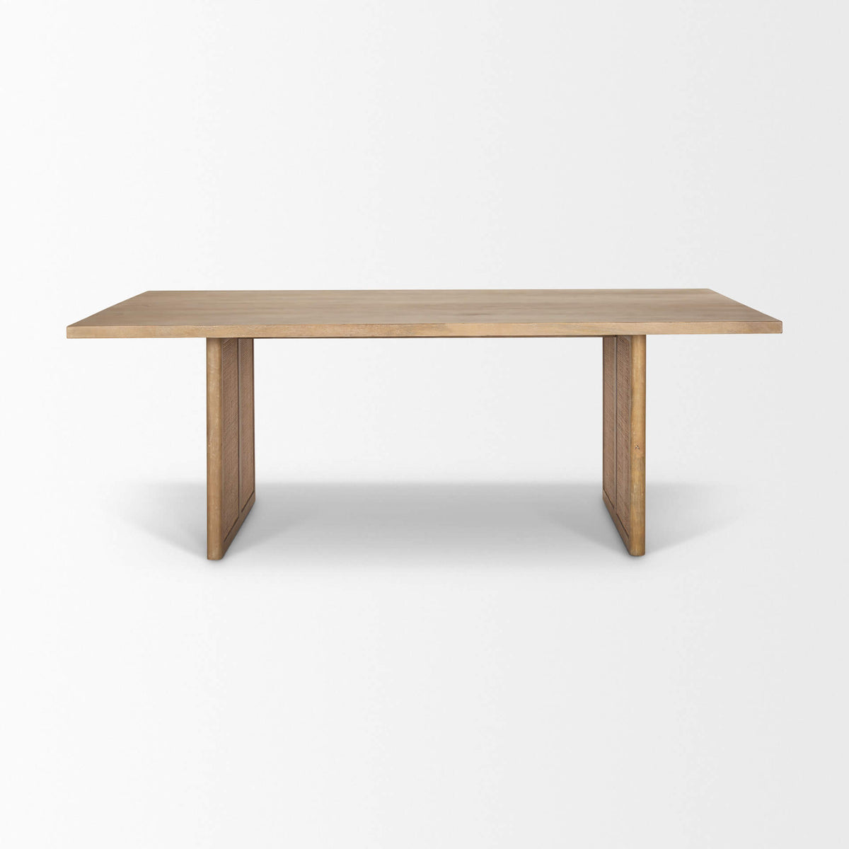 MERCANA GRIER LIGHT BROWN WOOD WITH CANE DINING TABLE 69905