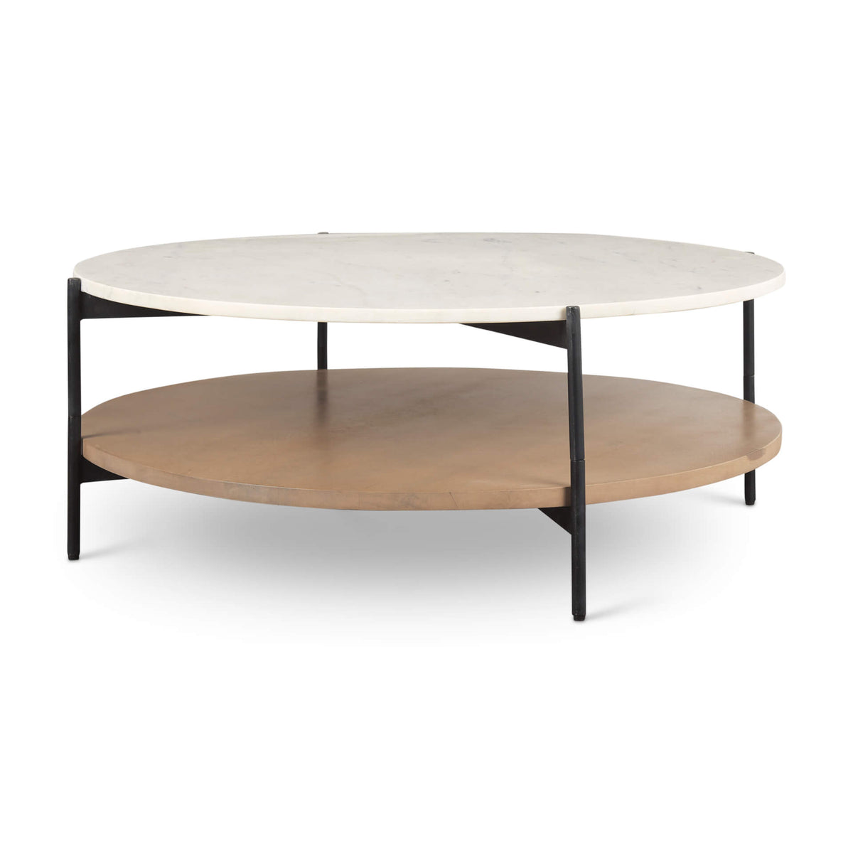 MERCANA LARKIN 42" ROUND MARBLE TOP COFFEE TABLE 69924-AB