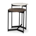 MERCANA LARKIN MARBLE AND BROWN NESTING TABLES 70170