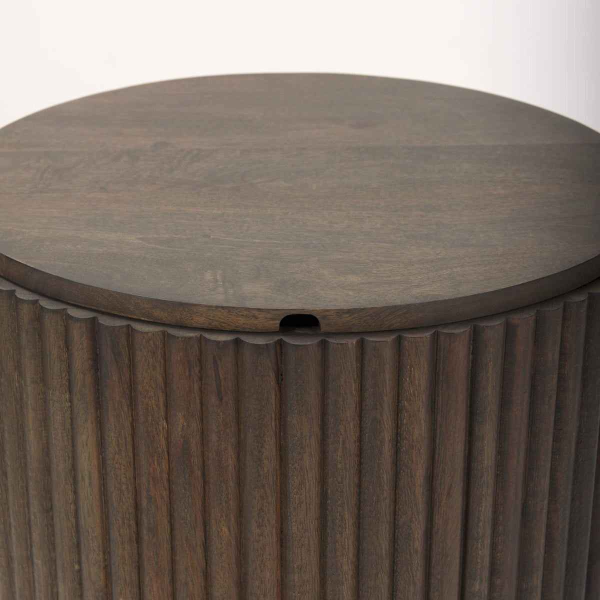 MERCANA TERRA DARK BROWN FLUTER SIDE TABLE 69881