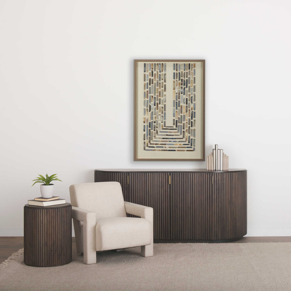 MERCANA TERRA DARK BROWN FLUTER SIDEBOARD 69883