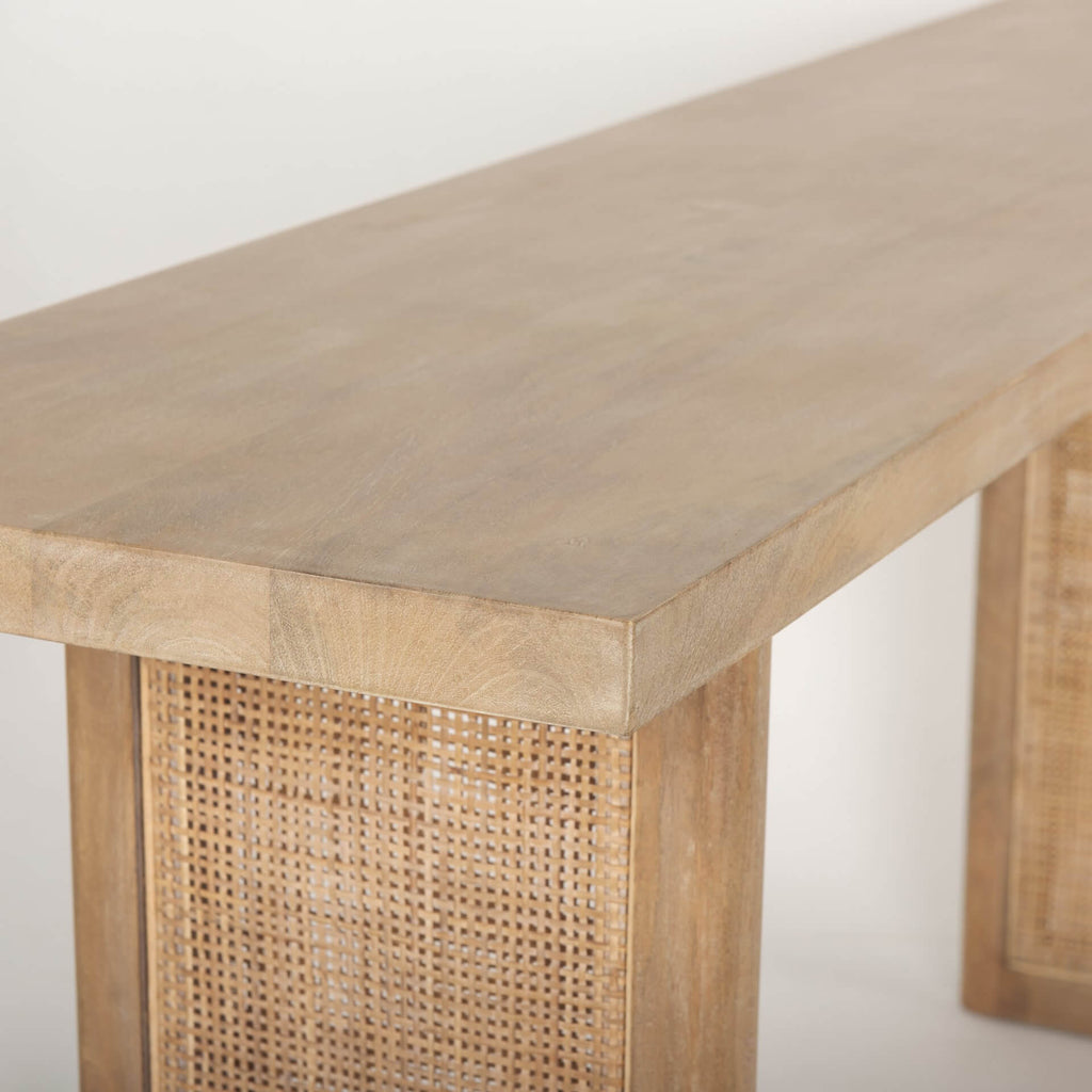 MERCANA GRIER CONSOLE TABLE WITH CANE ACCENT 70172