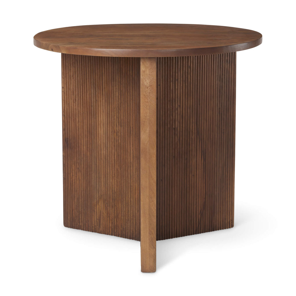 MERCANA ENZO ROUND FLUTED BASE FOYER ACCENT TABLE 69921
