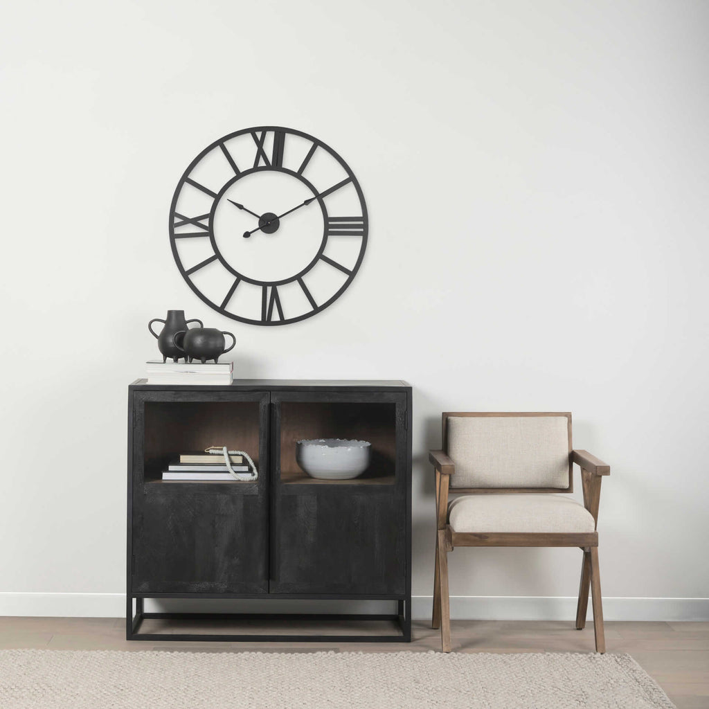 MERCANA STOKE 30" BLACK IRON WALL CLOCK 69657