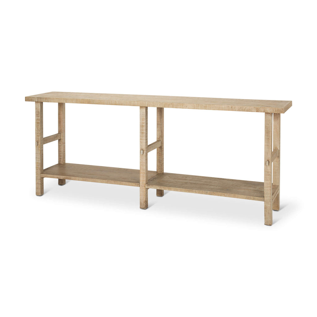 MERCANA ROSIE LARGE BLONDE WOOD CONSOLE TABLE  70490
