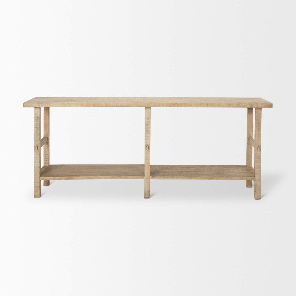 MERCANA ROSIE LARGE BLONDE WOOD CONSOLE TABLE  70490