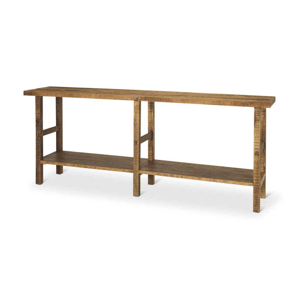 MERCANA ROSIE LARGE BROWN WOOD CONSOLE TABLE  70492