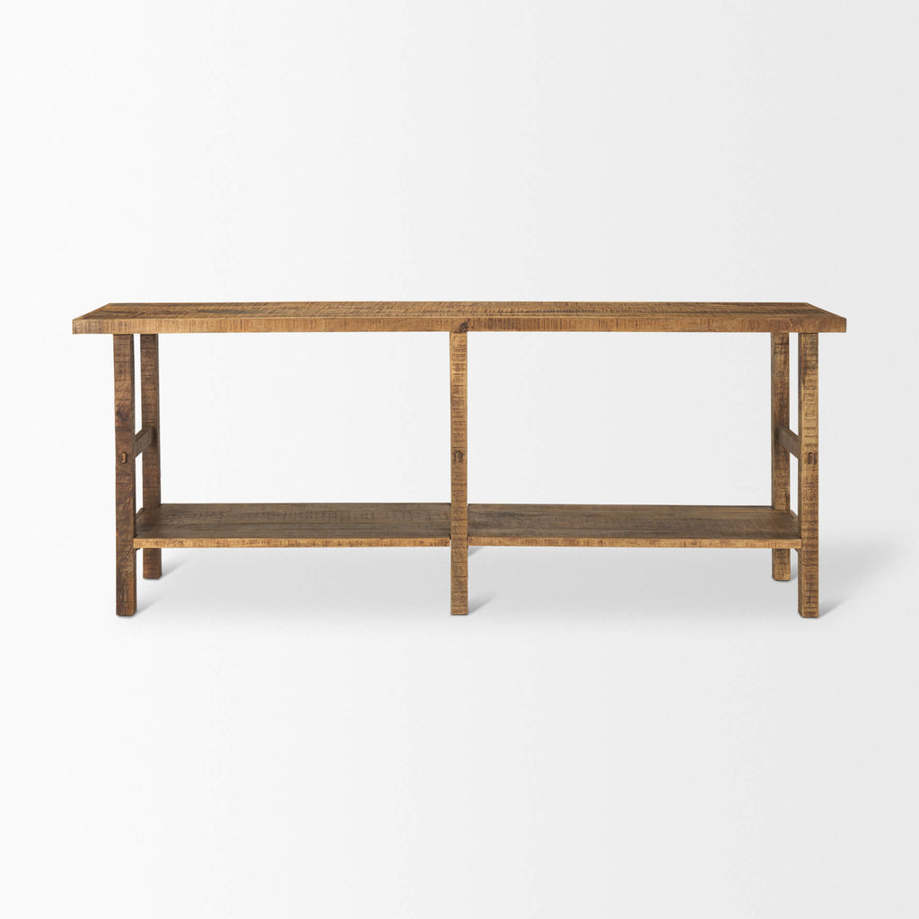 MERCANA ROSIE LARGE BROWN WOOD CONSOLE TABLE  70492