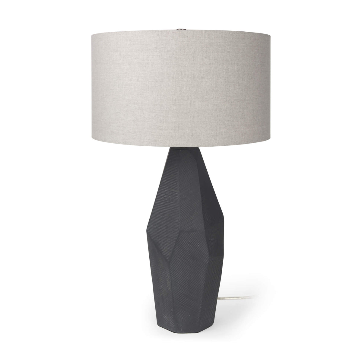MERCANA PIVEN BLACK TEXTURED CERAMIC TABLE LAMP 70369