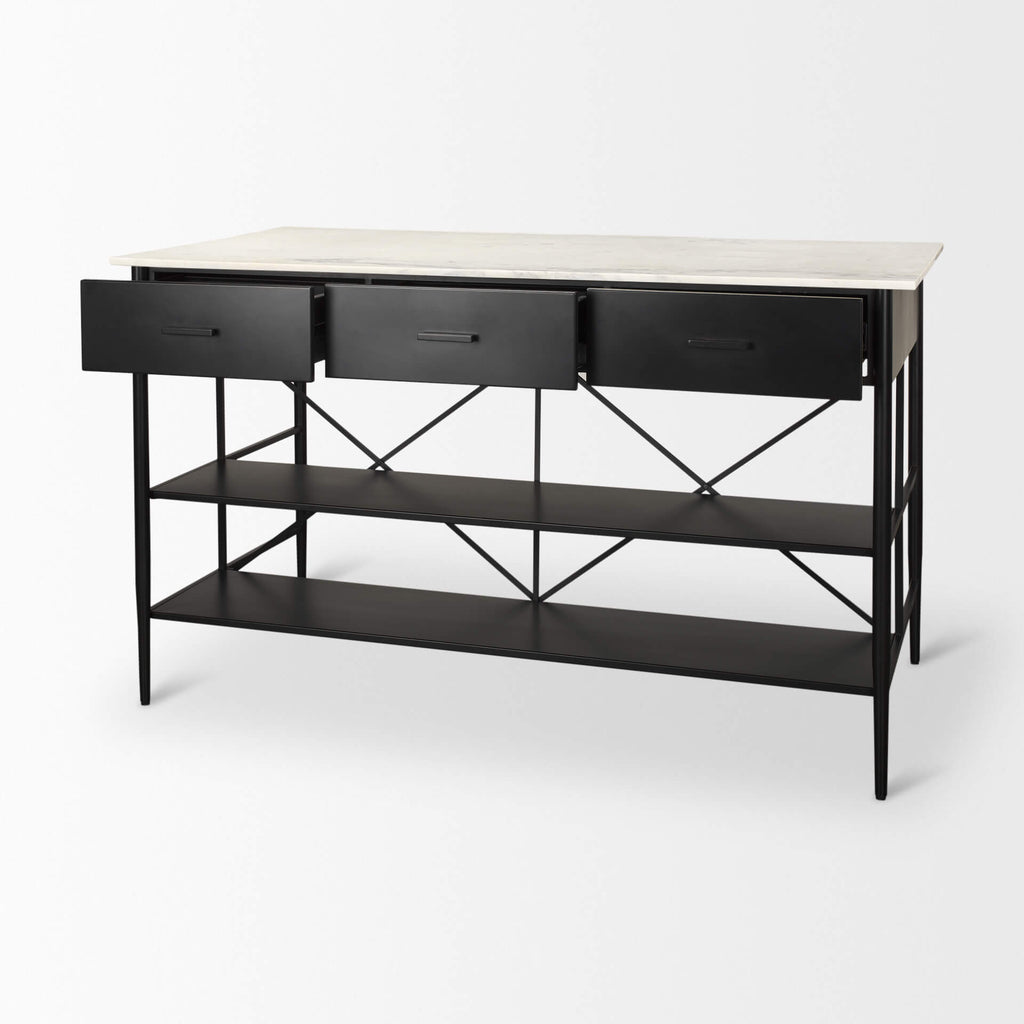 MERCANA AMIKA MARBLE TOP KITCHEN ISLAND 69936-AB