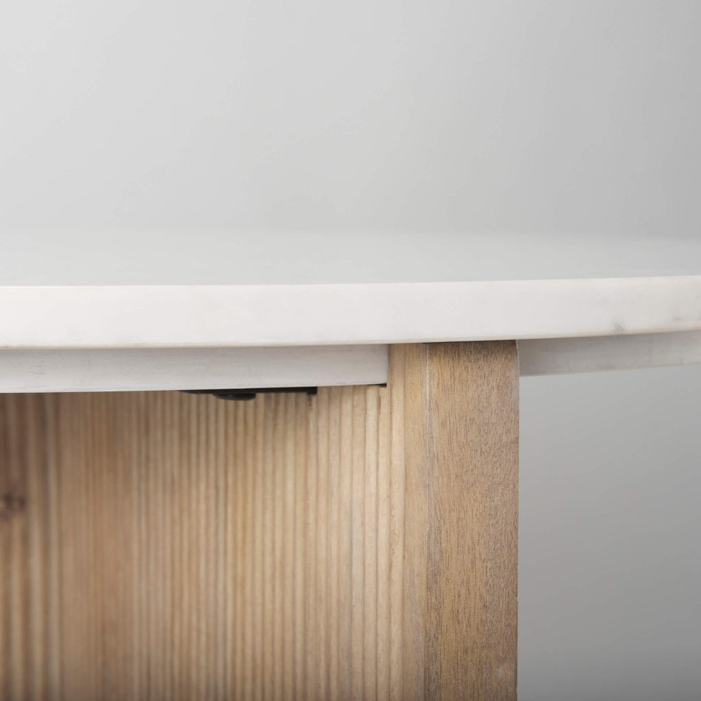 MERCANA ENZO ROUND FLUTED BASE FOYER ACCENT TABLE 69922