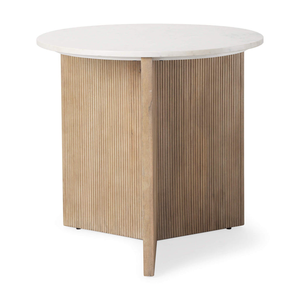 MERCANA ENZO ROUND FLUTED BASE FOYER ACCENT TABLE 69922