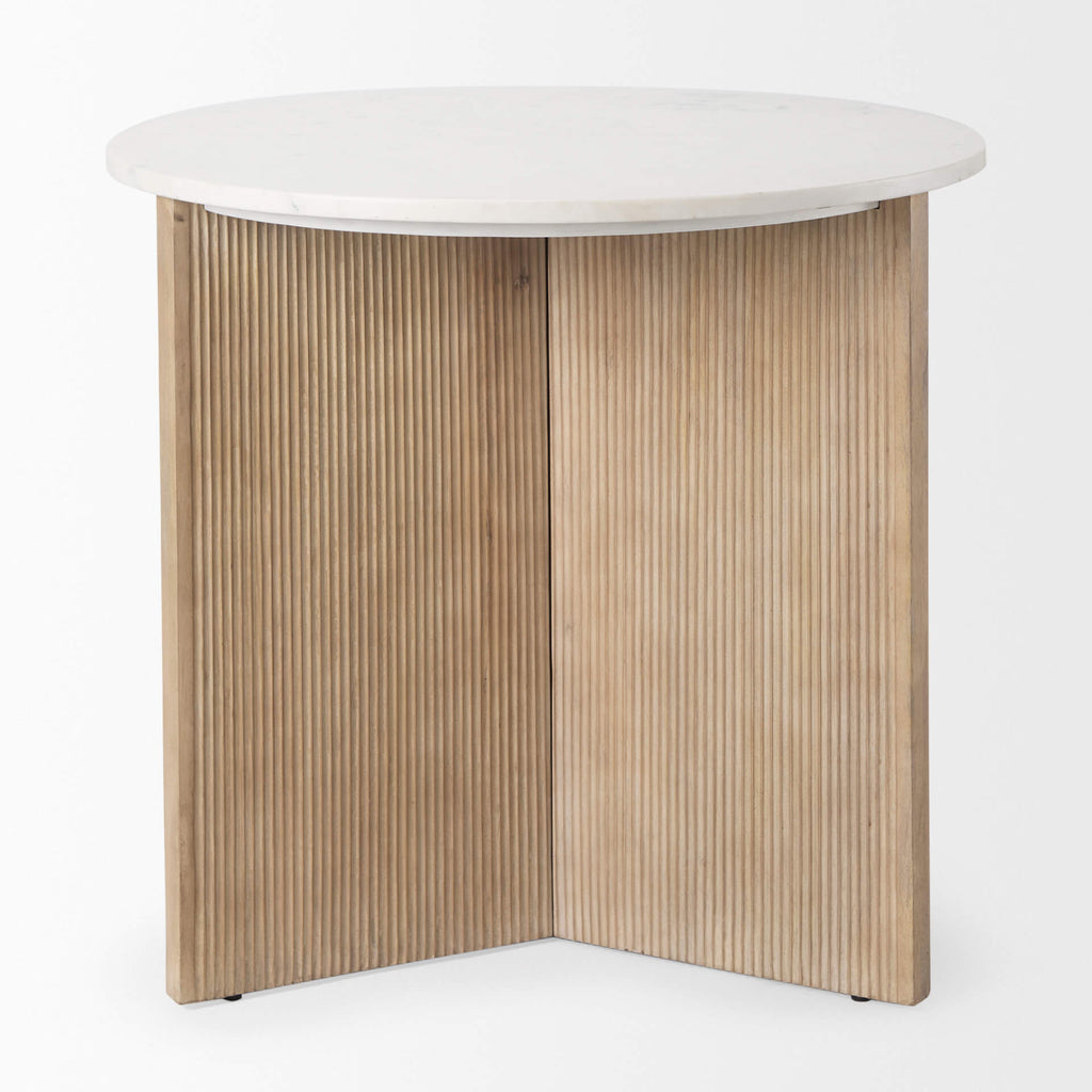 MERCANA ENZO ROUND FLUTED BASE FOYER ACCENT TABLE 69922