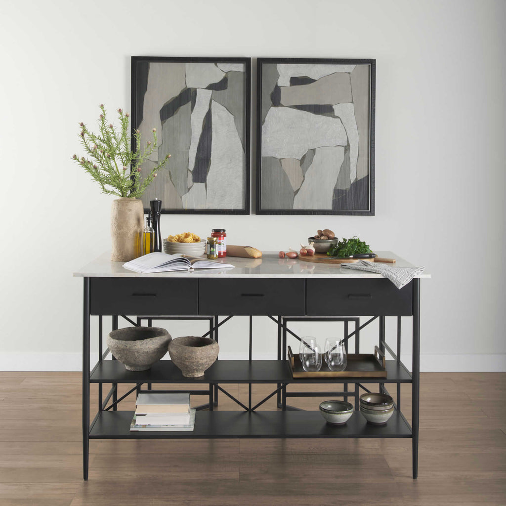 MERCANA AMIKA MARBLE TOP KITCHEN ISLAND 69936-AB