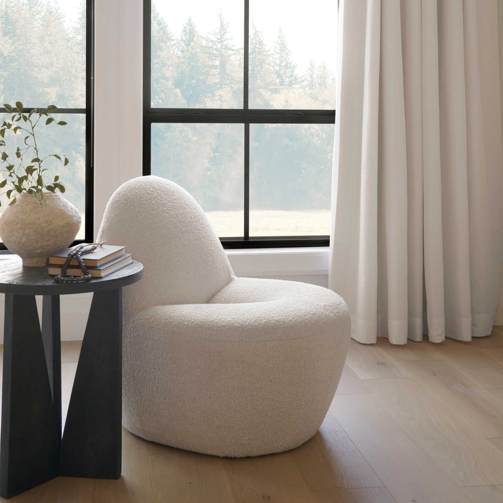 MERCANA BEVERLY CREAM BOUCLE ACCENT CHAIR 70375