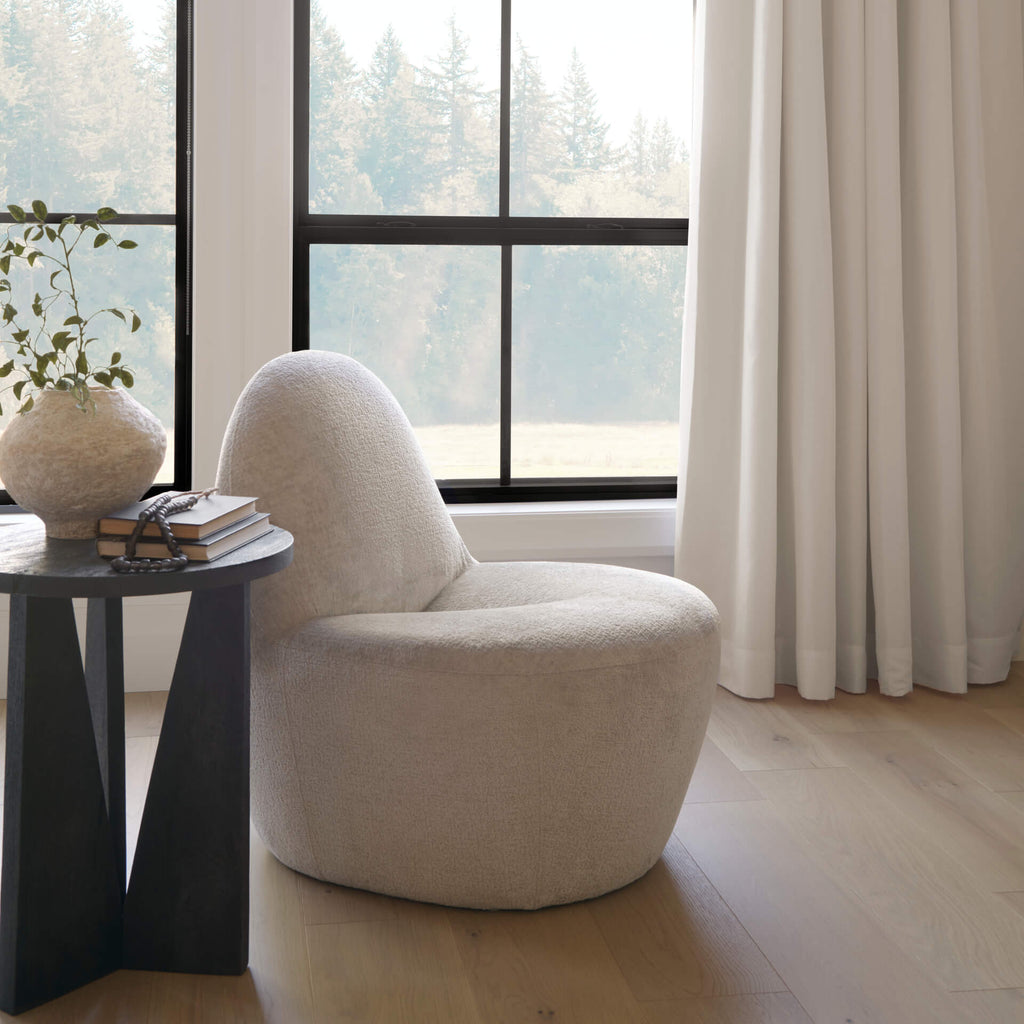 MERCANA BEVERLY BEIGE CHENILLE ACCENT CHAIR 70374