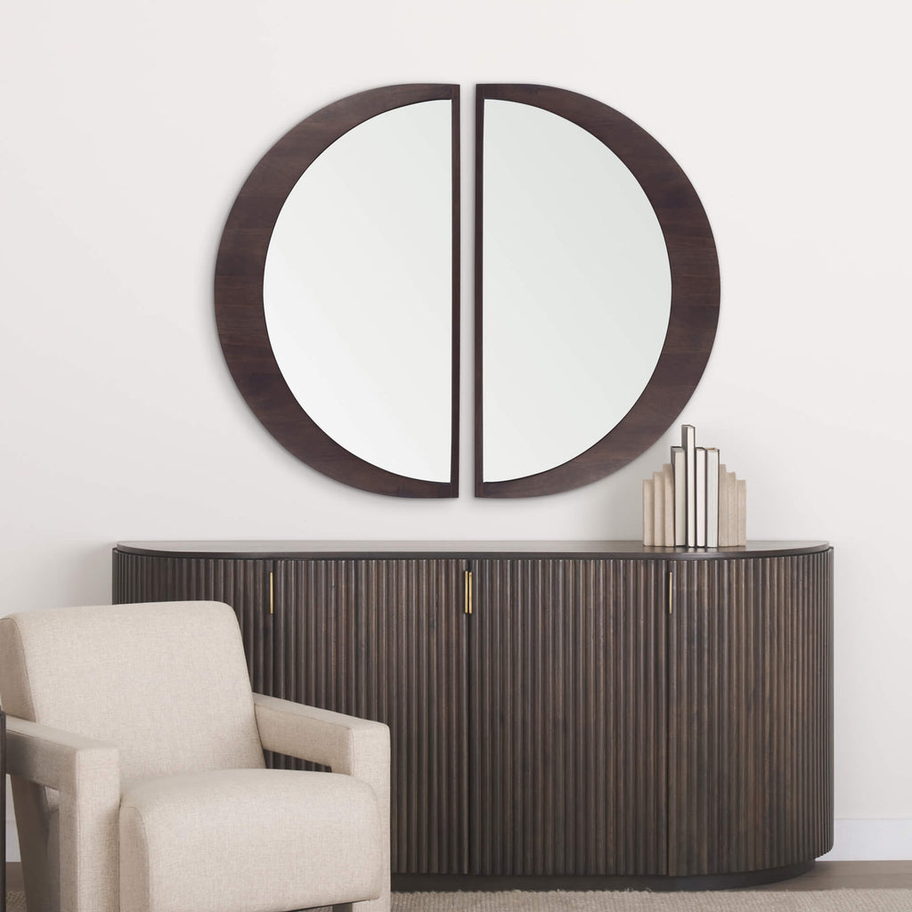 MERCANA CELESTE DARK BROWN WOOD LARGE MIRROR 70139