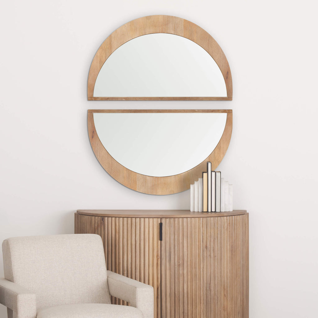 MERCANA CELESTE LIGHT BROWN WOOD SMALL MIRROR 70141