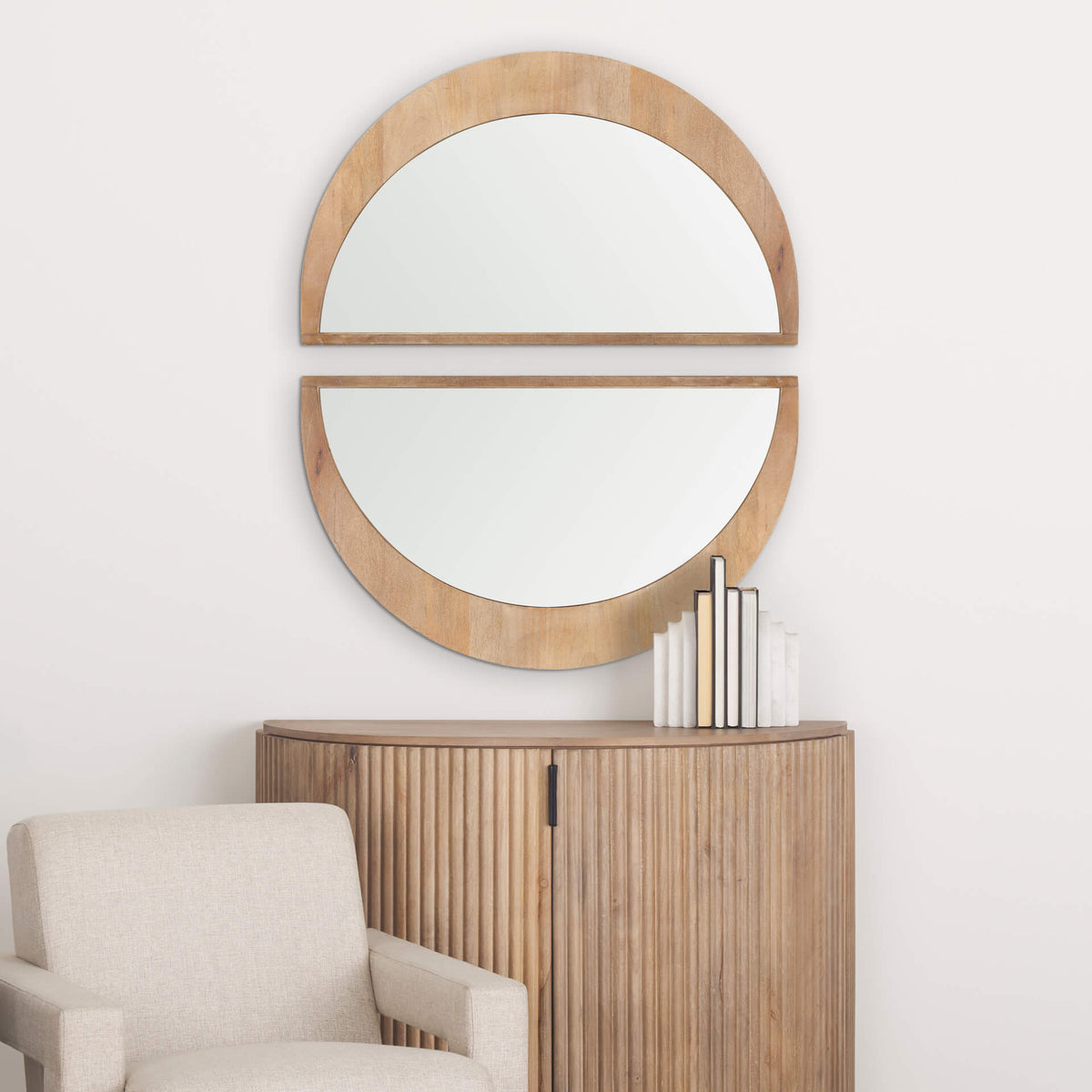 MERCANA CELESTE LIGHT BROWN WOOD SMALL MIRROR 70141