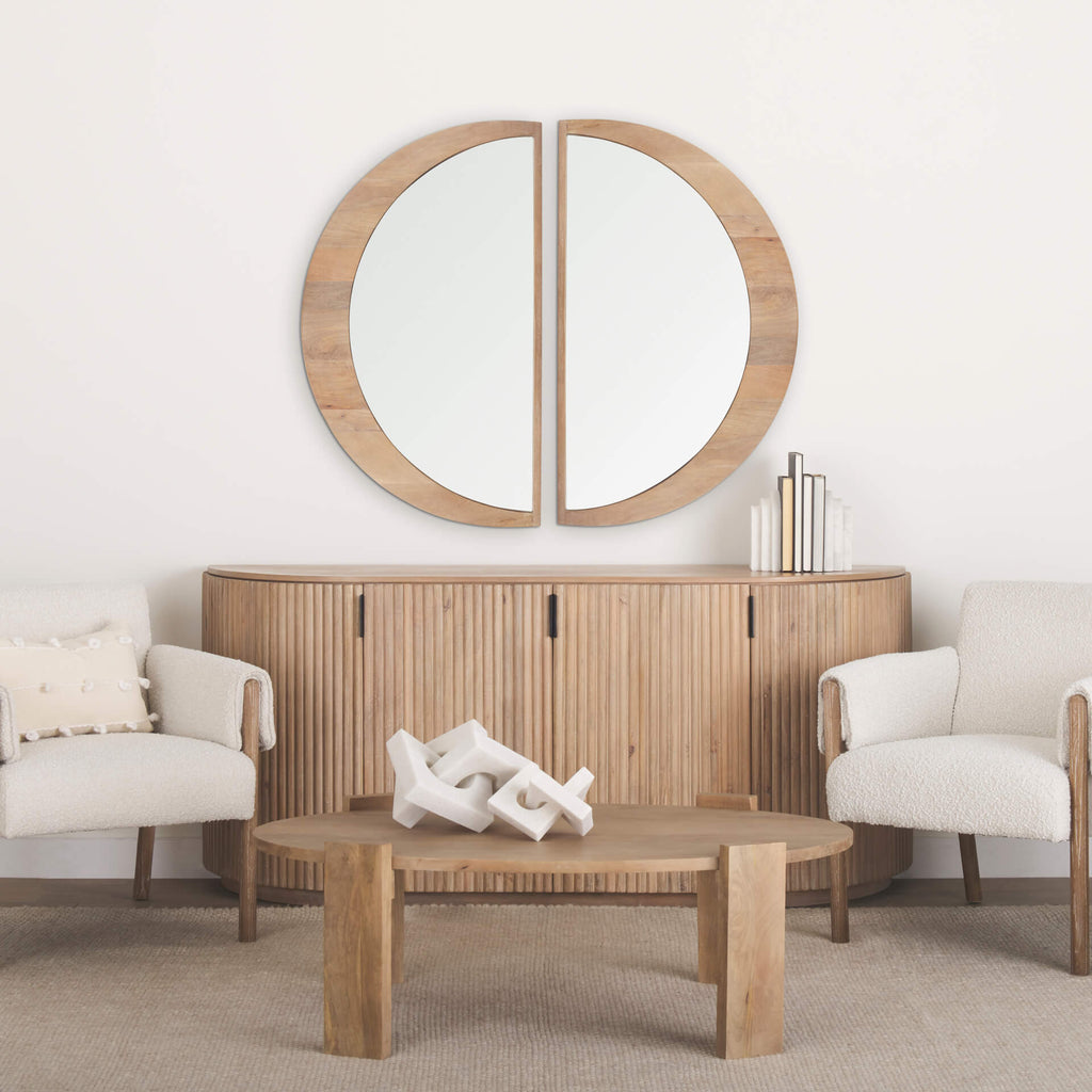MERCANA CELESTE LIGHT BROWN WOOD LARGE MIRROR 70142