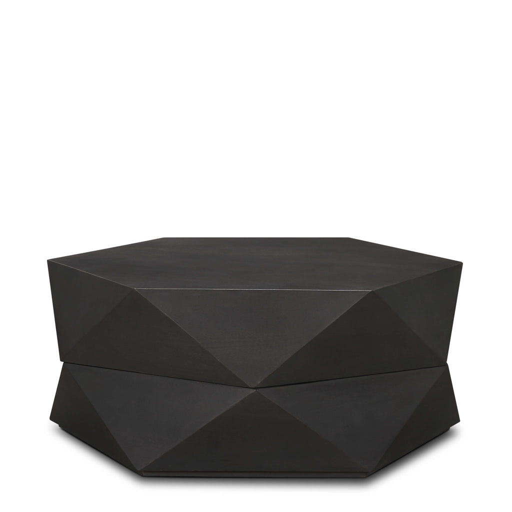 MERCANA ARRETO HEXAGONAL BLACK WOOD COFFEE TABLE 70567
