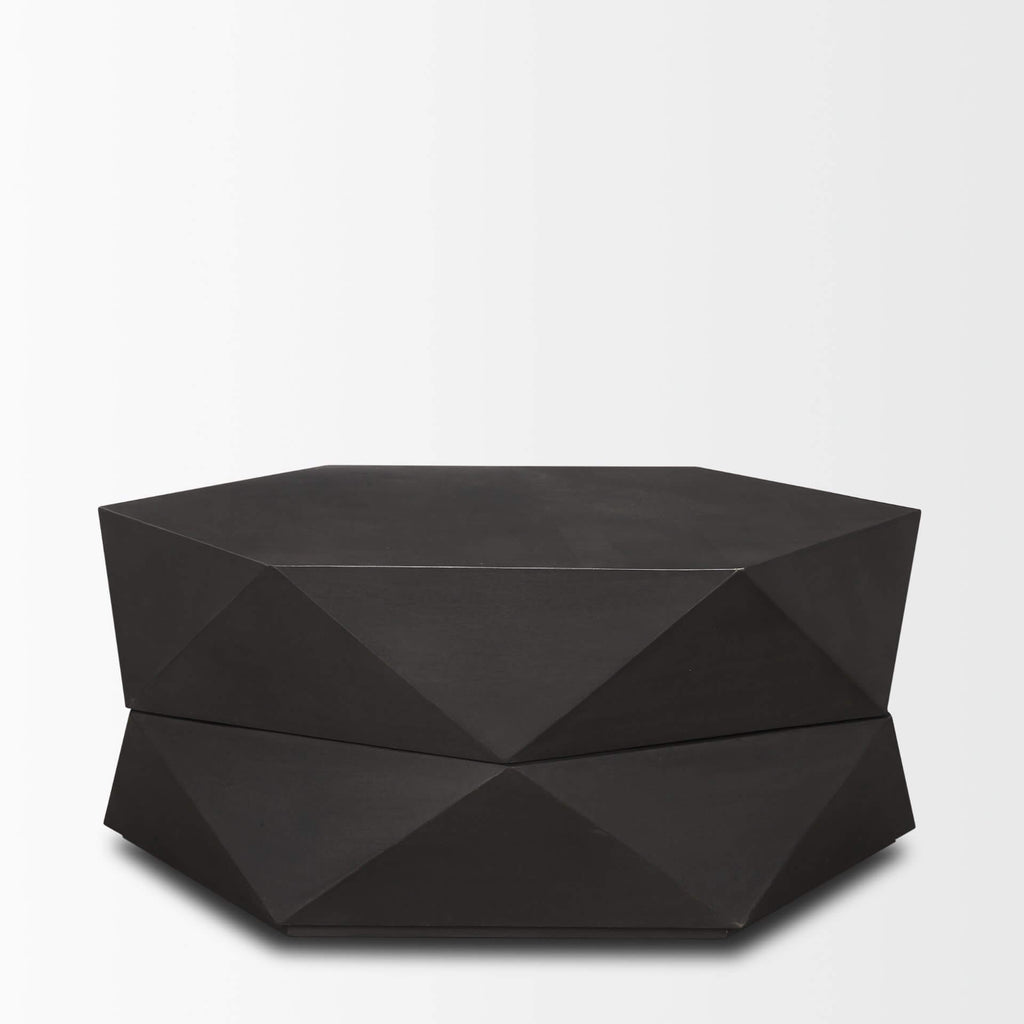 MERCANA ARRETO HEXAGONAL BLACK WOOD COFFEE TABLE 70567