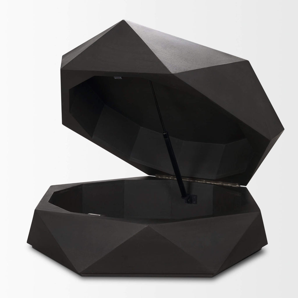 MERCANA ARRETO HEXAGONAL BLACK WOOD COFFEE TABLE 70567