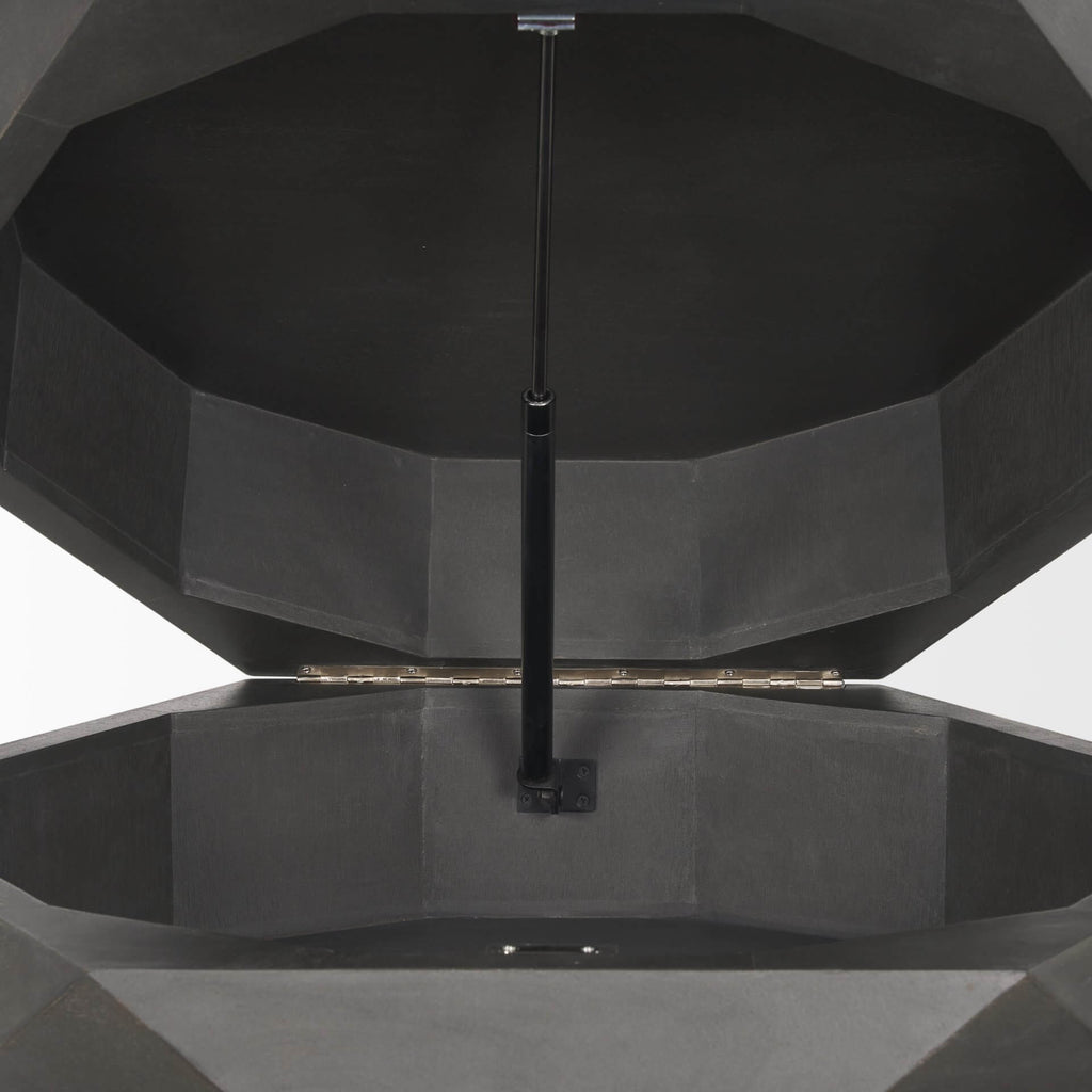 MERCANA ARRETO HEXAGONAL BLACK WOOD COFFEE TABLE 70567