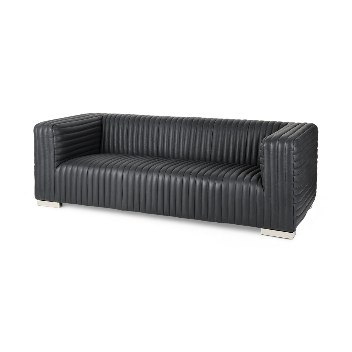 MERCANA RICCIARDO BLACK LEATHER SOFA 70794