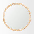 MERCANA ROAN LIGHT BROWN WOOD BEADED MIRROR 70605
