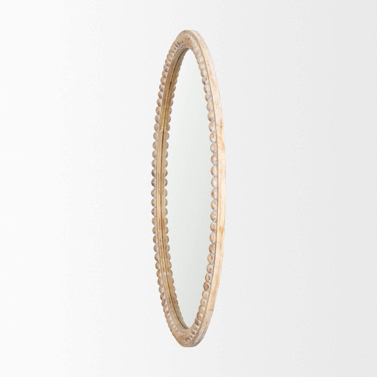 MERCANA ROAN LIGHT BROWN WOOD BEADED MIRROR 70605