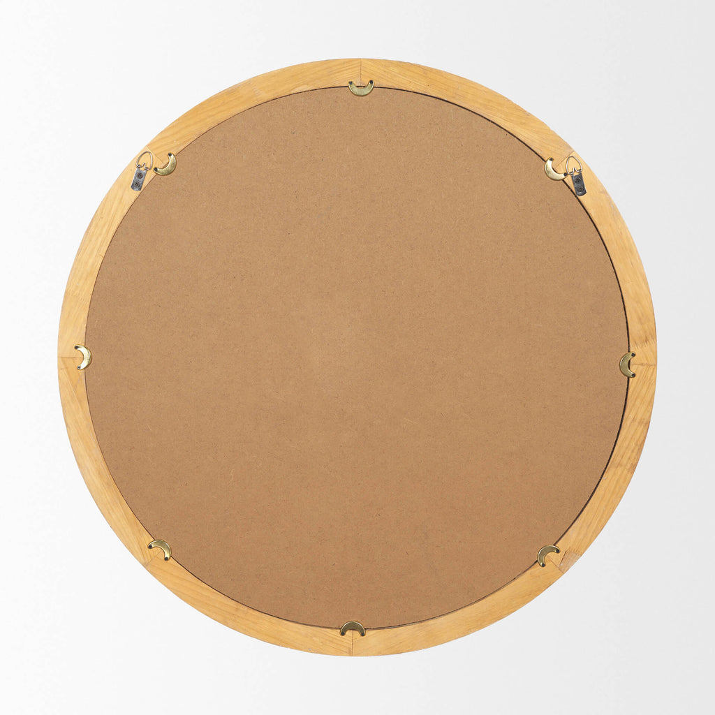 MERCANA ROAN LIGHT BROWN WOOD BEADED MIRROR 70605