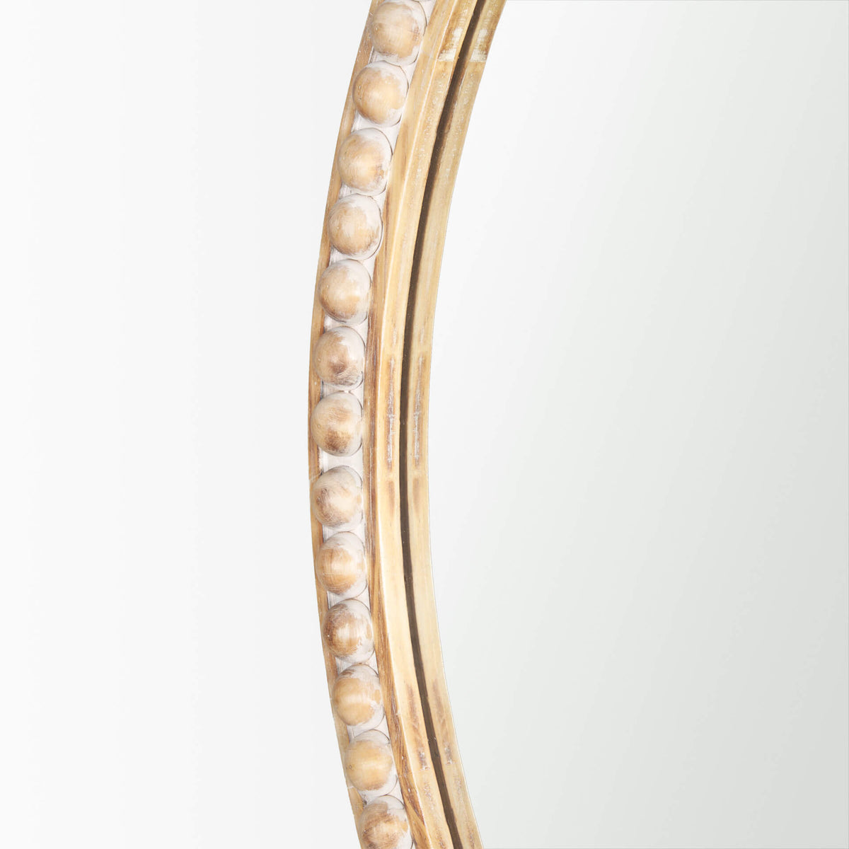 MERCANA ROAN LIGHT BROWN WOOD BEADED MIRROR 70605