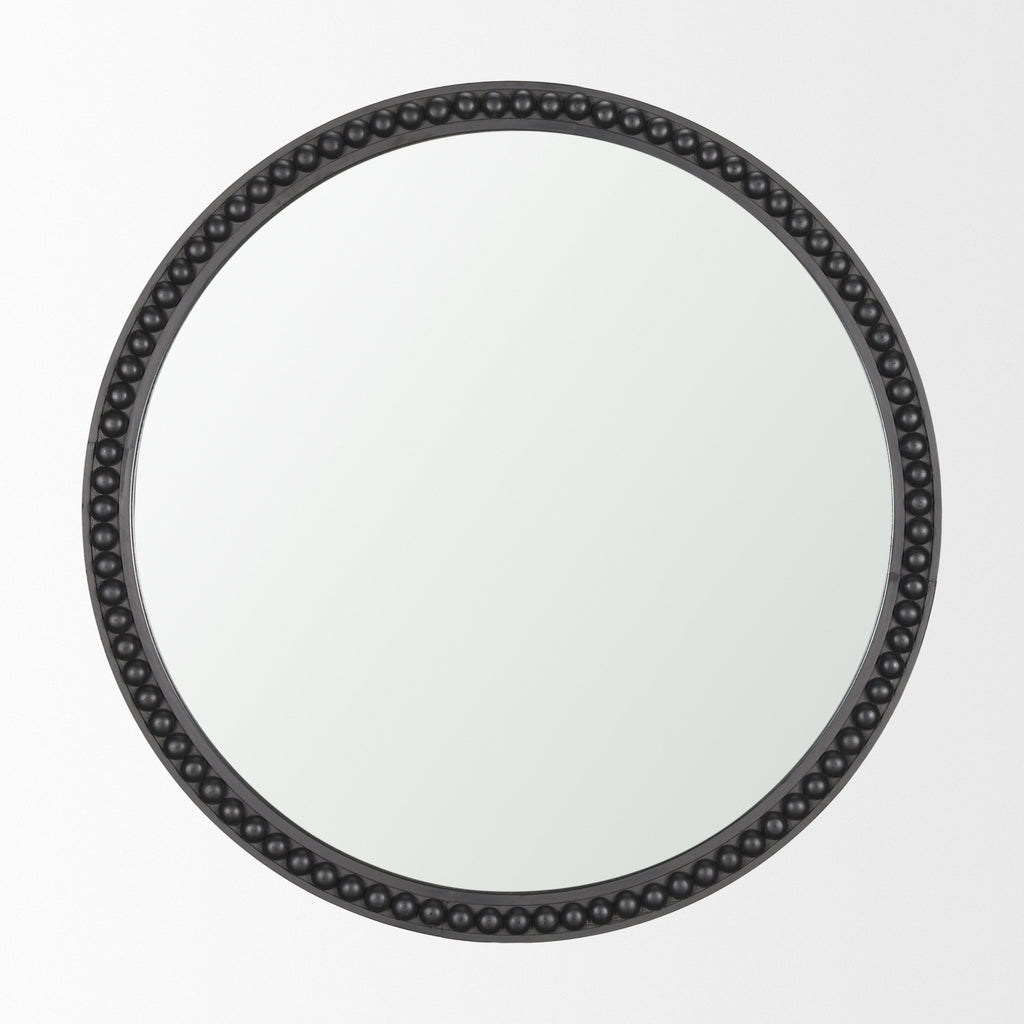 MERCANA ROAN BLACK WOOD BEADED MIRROR 70606