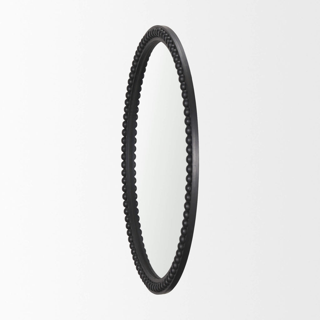 MERCANA ROAN BLACK WOOD BEADED MIRROR 70606