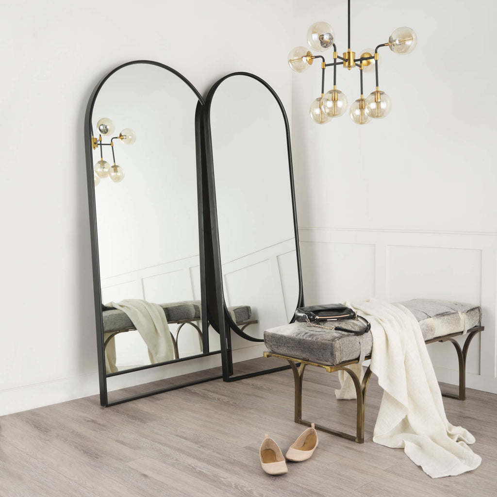 MERCANA SADIE BLACK METAL FLOOR MIRROR 69536