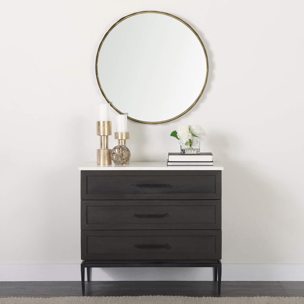 MERCANA DIVINA WHITE MARBLE TOP ACCENT CABINET 69201-AB
