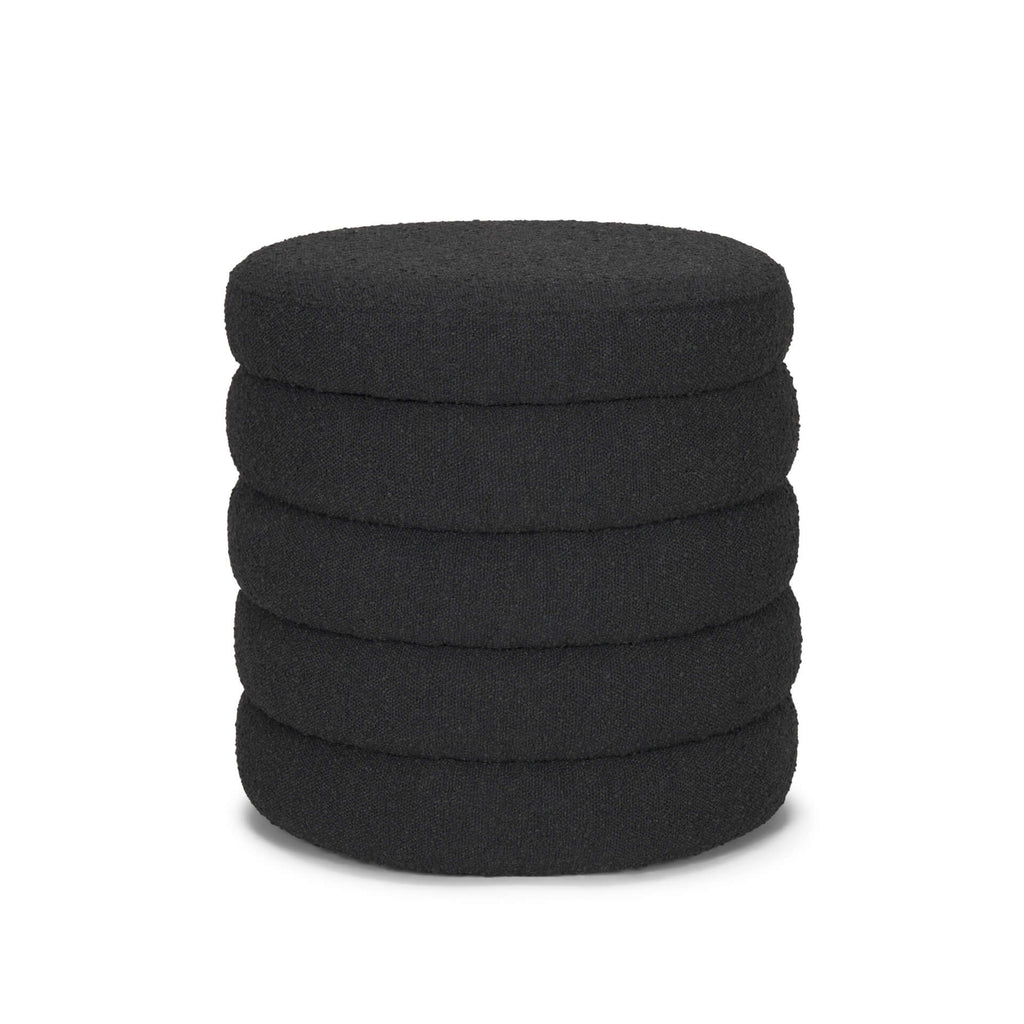 MERCANA ELISE BLACK BOUCLE STORAGE OTTOMAN 70410