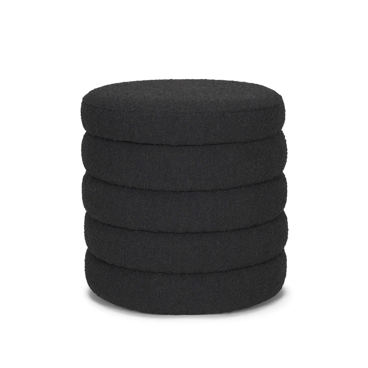 MERCANA ELISE BLACK BOUCLE STORAGE OTTOMAN 70410
