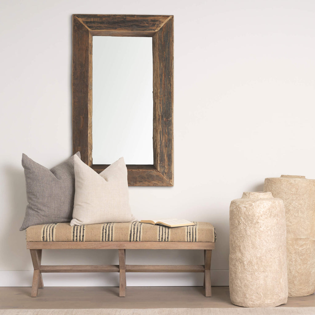 MERCANA GEROME BROWN WOOD WALL MIRROR 69156