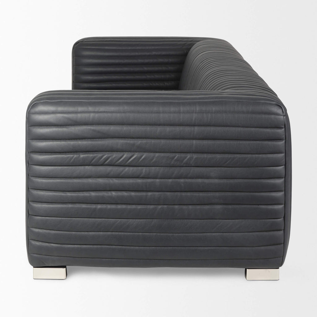 MERCANA RICCIARDO BLACK LEATHER SOFA 70794
