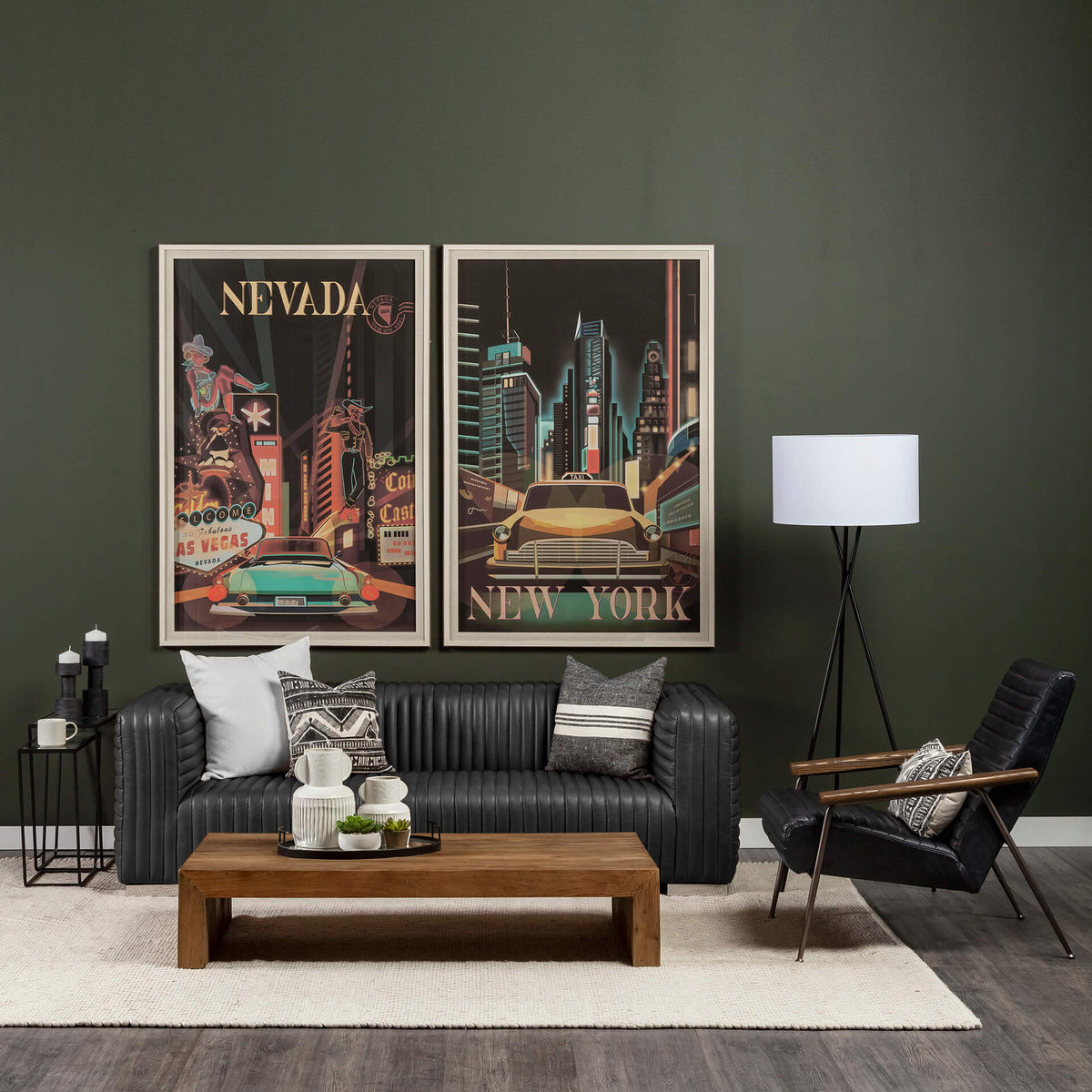 MERCANA RICCIARDO BLACK LEATHER SOFA 70794