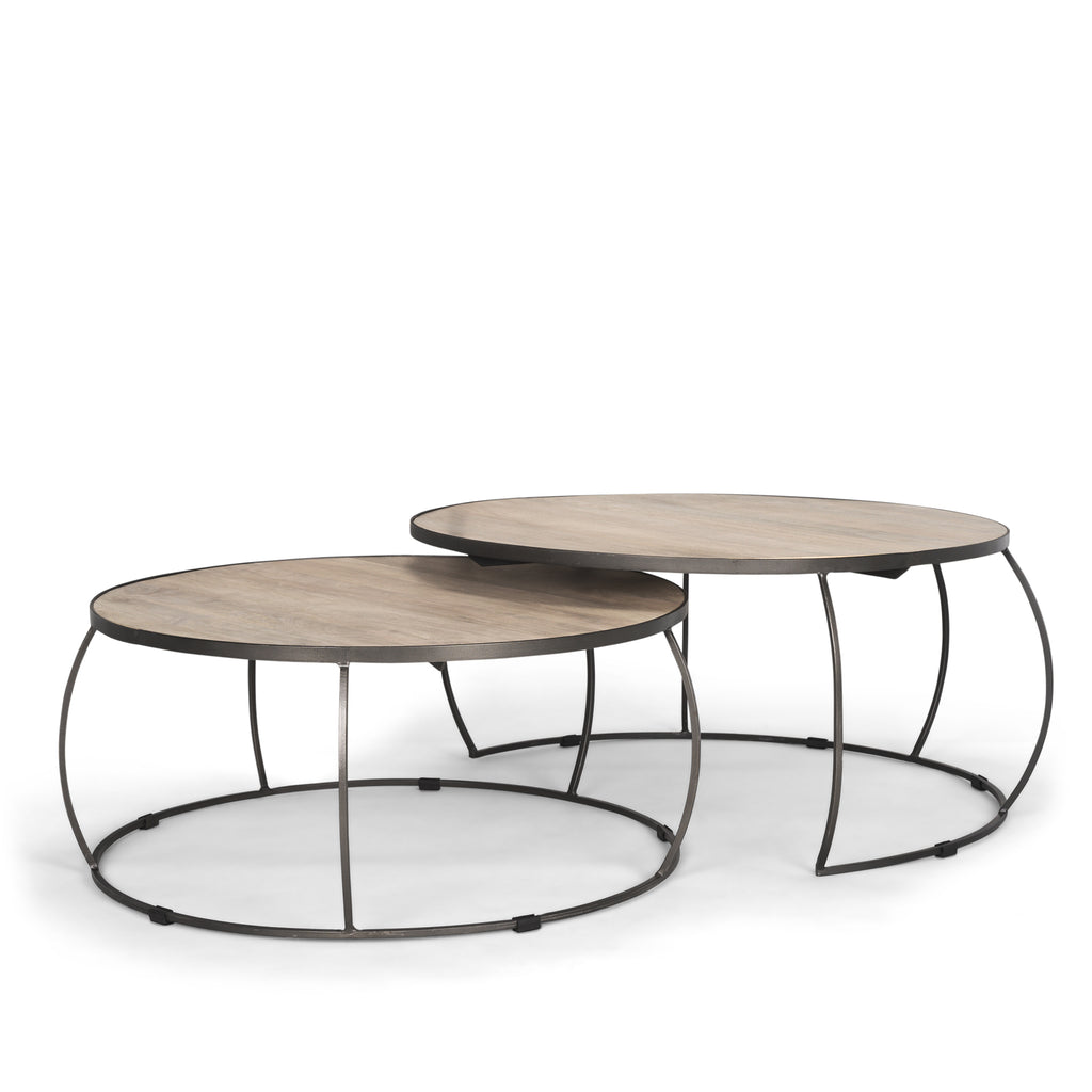 MERCANA CLAPP ROUND WOOD TOP NESTING COFFEE TABLES 70594