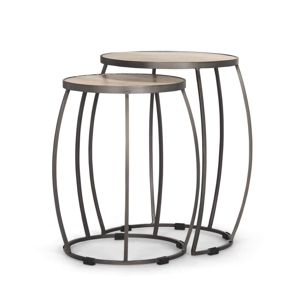 MERCANA CLAPP ROUND WOOD TOP NESTING TABLES 70595