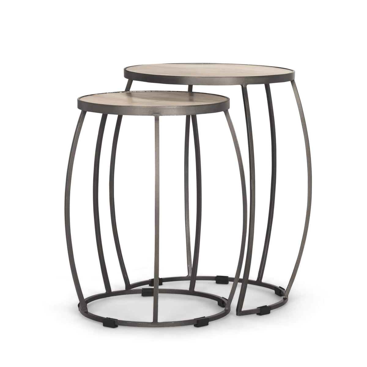 MERCANA CLAPP ROUND WOOD TOP NESTING TABLES 70595